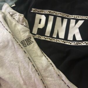 Womens PINk Black and White sweat suit